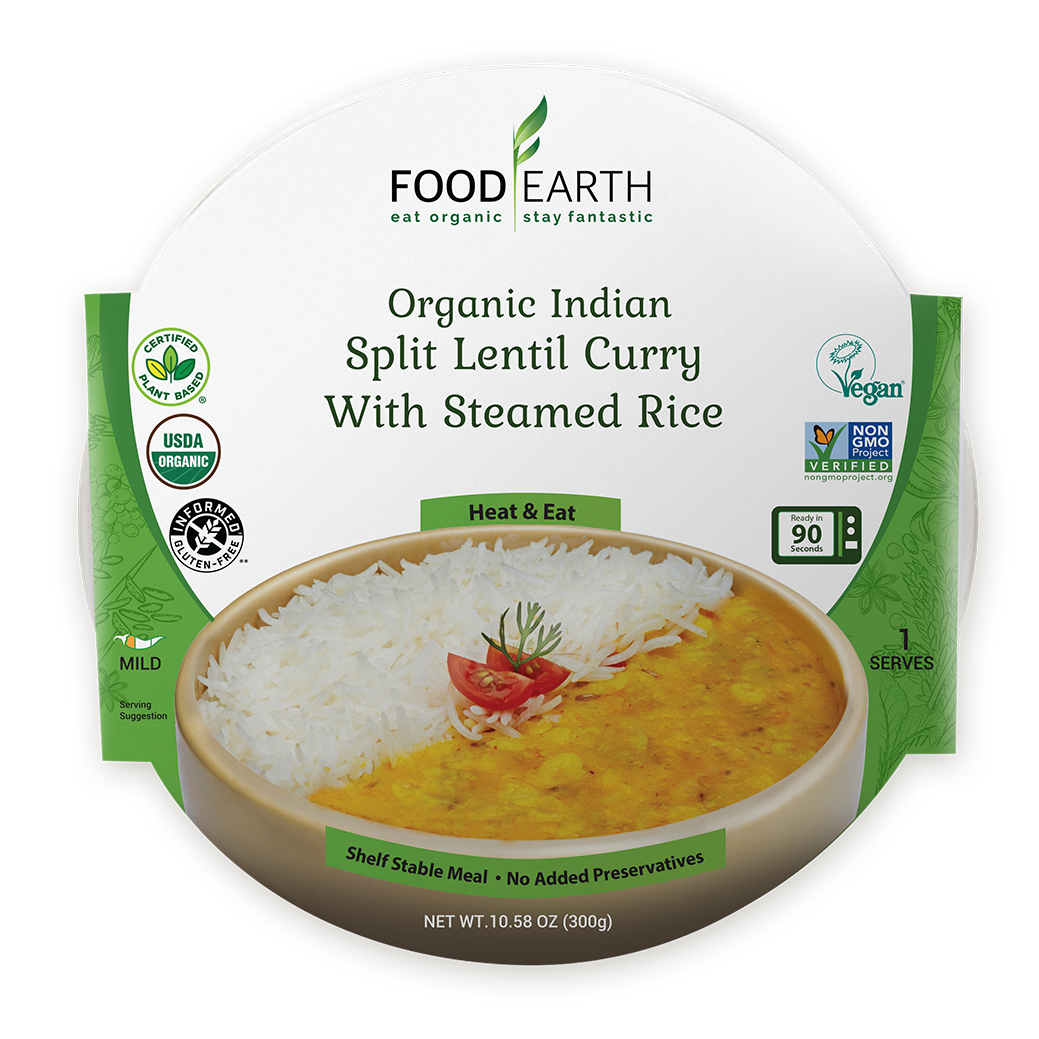 Organic Indian Split Lentil Curry with Steamed Rice