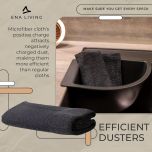 Black Microfibre Cloth, Efficient Dusters For Cleaning, Uses Less Water & Chemicals, Picks Up More Dirt, Ideal For Car Cleaning, Window Cleaner, Durable & Effective Dusters For Cleaning