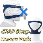 CPAP Headgear Replaces Universal Ultralight Comfort Gel Full Mask Replacement Part Breath Machine Head Band Fit for Respironics Resmed Resmart Without Clips, Blue