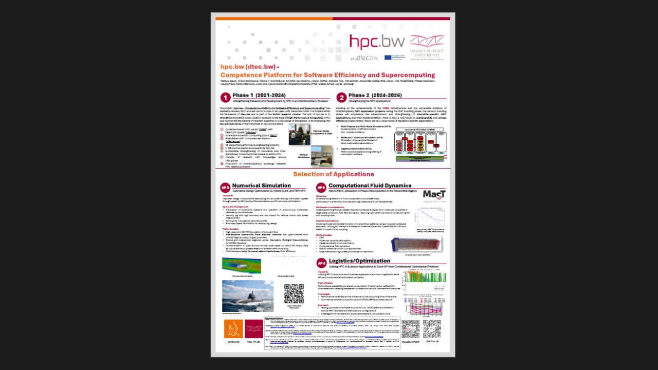 hpc.bw (dtec.bw) – Competence Platform for Software Efficiency and Supercomputing