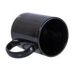 Canecas de Cerâmica Preta Com Tarja Branca 325m