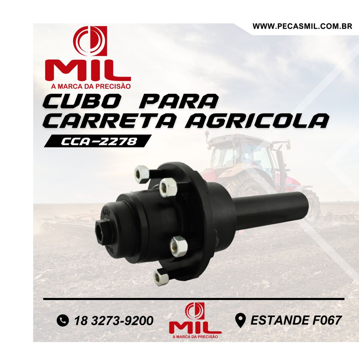 Hub Assembled for 6 ton. Agricultural Trailer (Ø2.1/4" -6 holes)