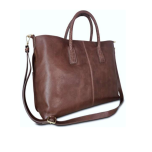 Natural two tone leather with woven handle as the stand out.