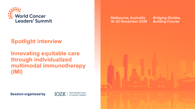 Spotlight interview - Innovating equitable care through individualized multimodal immunotherapy (IMI)