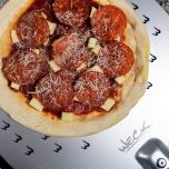 Pá Perfurada p/ Enfornar Pizza Alumínio 35,5 x 40,5cm Azul Curto