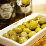 Aceitunas Verdes con hueso de Grecia en Aceite de Oliva Mánamu
