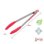 Pegador Inox C/ Ponta Em Silicone Vermelho 30cm