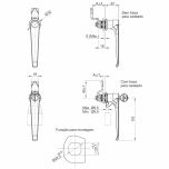 Fecho Maçaneta L com Lingueta e Trava para Cadeado