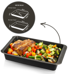 Assadeira e Travessa de Alumínio Antiaderente 38x23 Preta