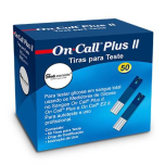 50 Tiras Reagentes em Frasco para Teste de Glicemia On Call® Plus II