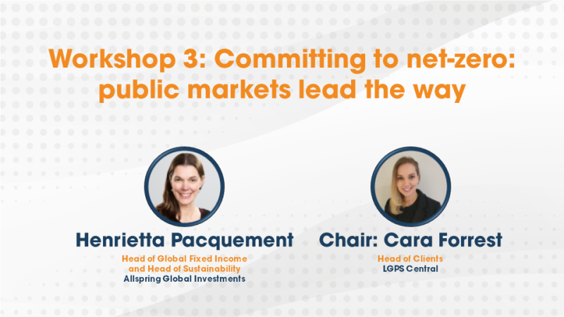 Workshop 3: Committing to net-zero: public markets lead the way