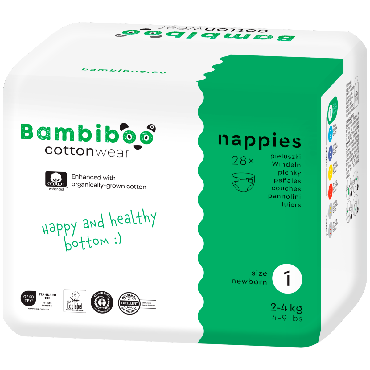 Bambiboo COTTONWEAR disposable nappies with organic cotton