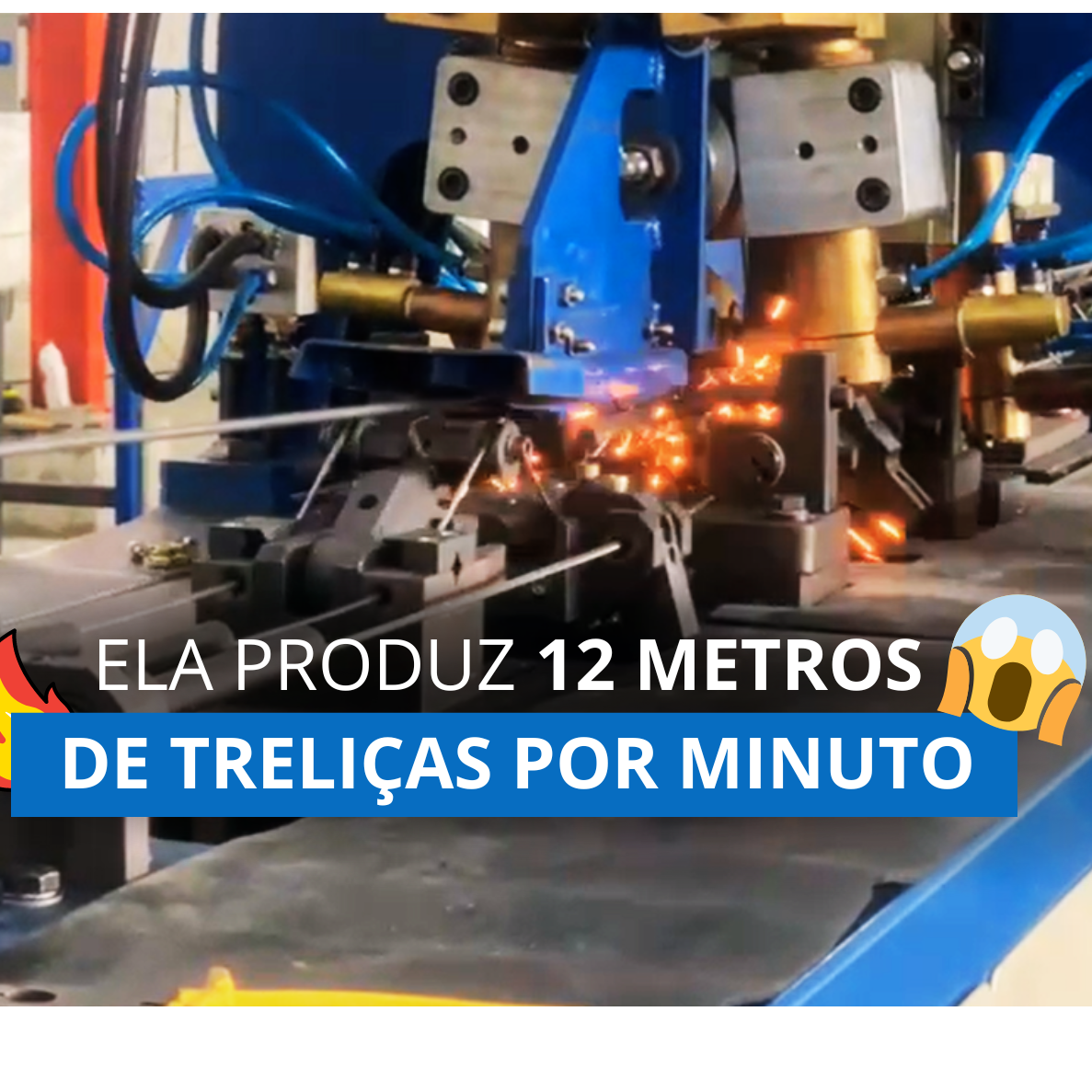 MÁQUINA PRODUÇÃO DE TRELIÇAS AUTOMÁTICA | ATÉ 12M POR MINUTO TR8 A TR16
