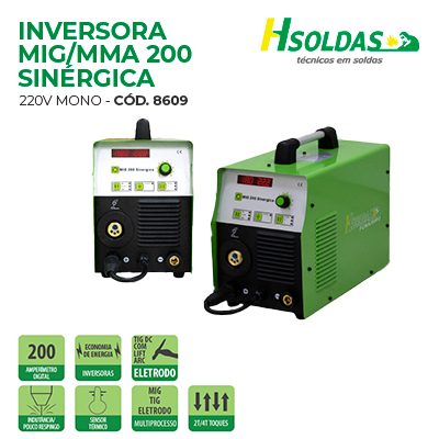 INVERSORA MIG/MMA 200 SINÉRGICA