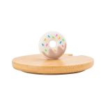 Tampa de Bambu Com Puxador donut Para Caneca