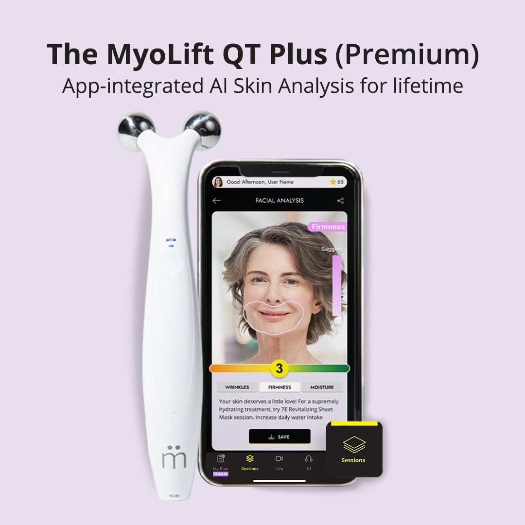 MyoLift QT Plus Premium: Personalized Skincare Coach Guided by AI Skin Analysis| Customized Wellness Journey from Expert Esthetician at Home| Earn & Redeem Reward Points| Lifetime Membership