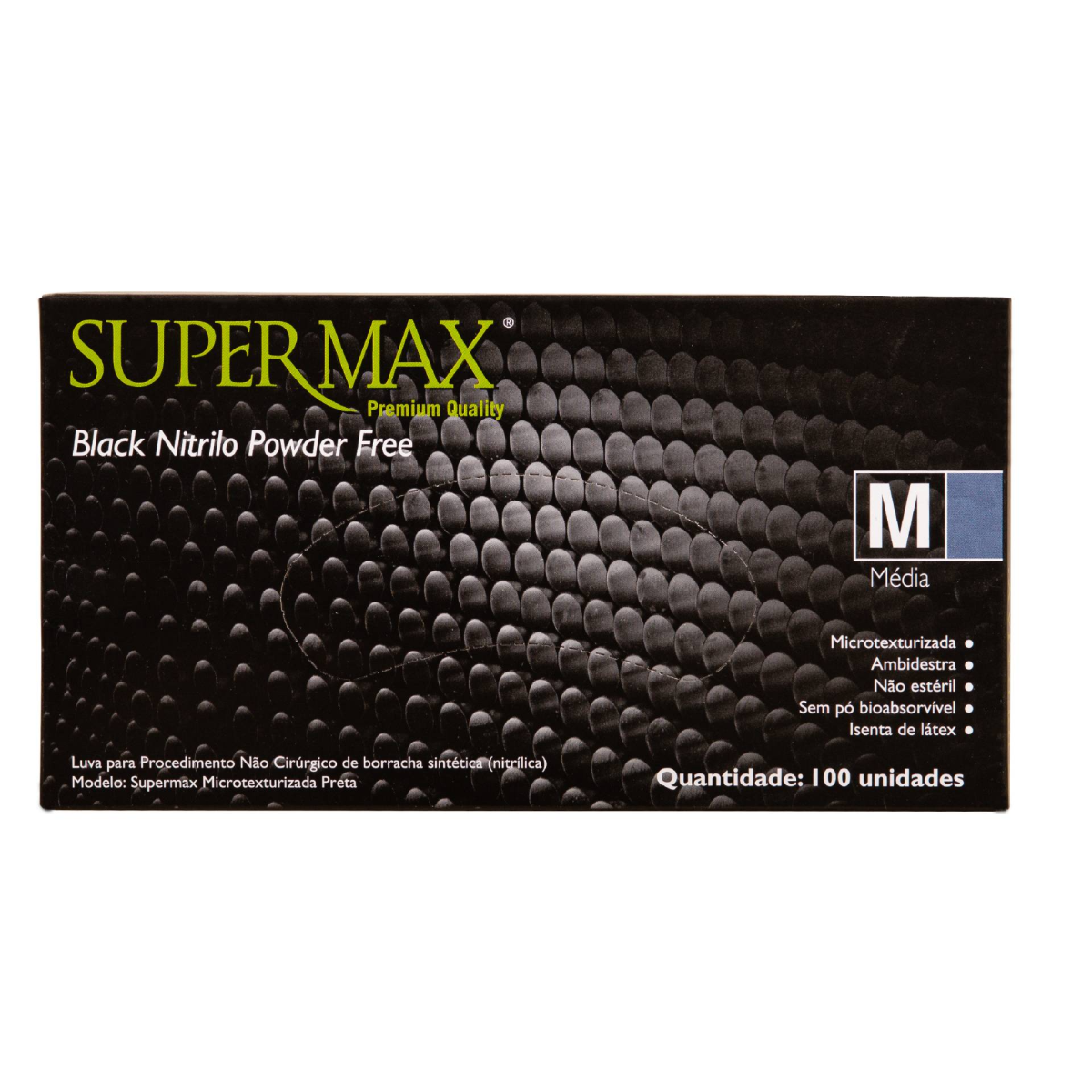 LUVA PARA PROCEDIMENTO NÃO CIRÚRGICO SUPERMAX NITRILO BLACK