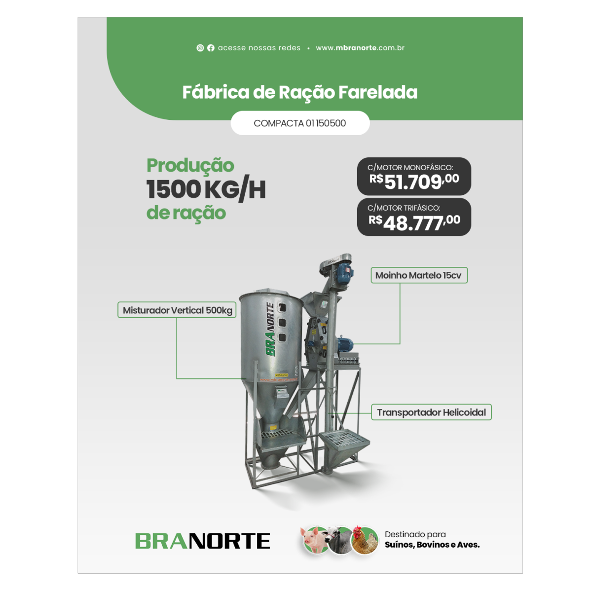 1500kg/h | Fábrica de Ração Compacta 01