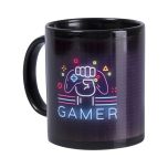 Canecas de Cerâmica Preta Com Tarja Branca 325m