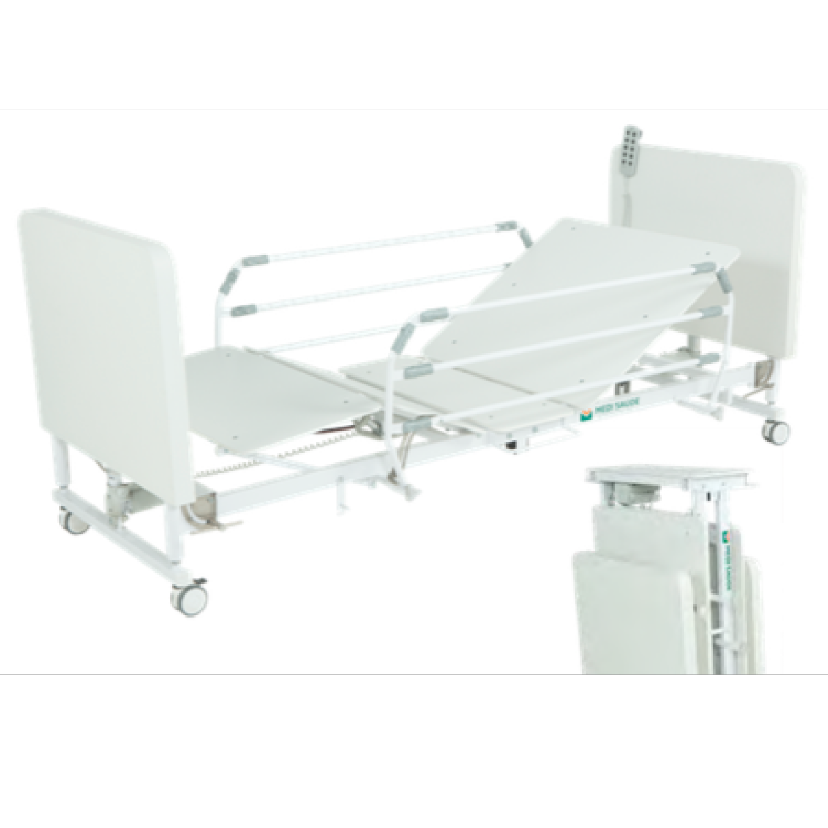 CAMA FOWLER HOME CARE ELETRICA DOBRAVEL MDF BRANCO; GRADE EMPILHAR