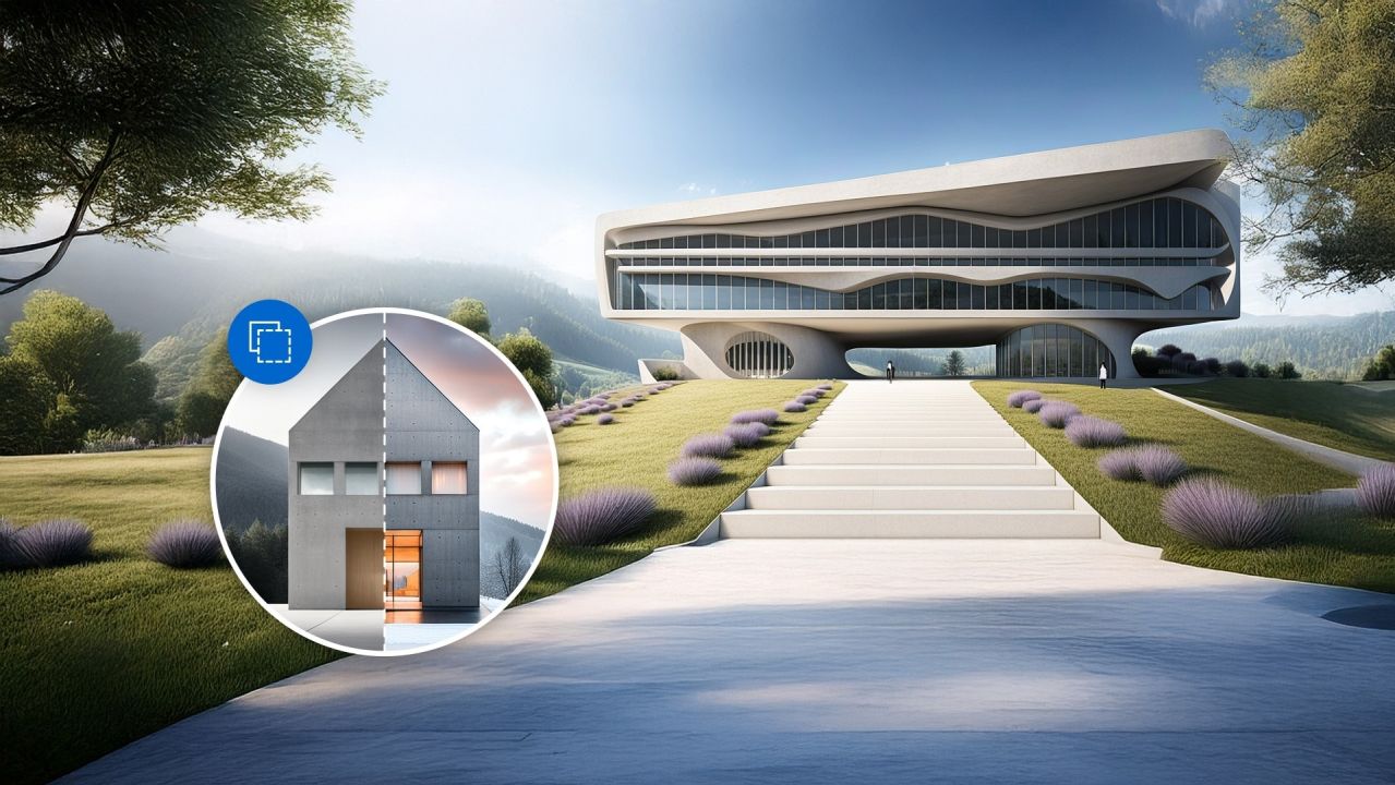 With prompts to the image: AI-powered visualizations using ALLPLAN's AI Visualizer