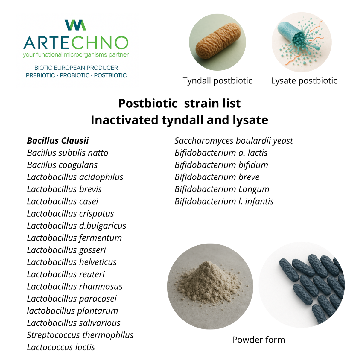 Postbiotics Tyndall & Lysate