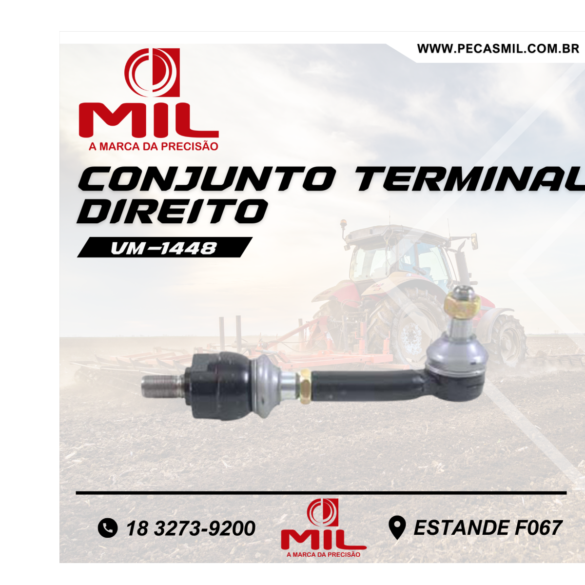 Complete Steering Tie Rod Terminal (Hight) for Tractors.
