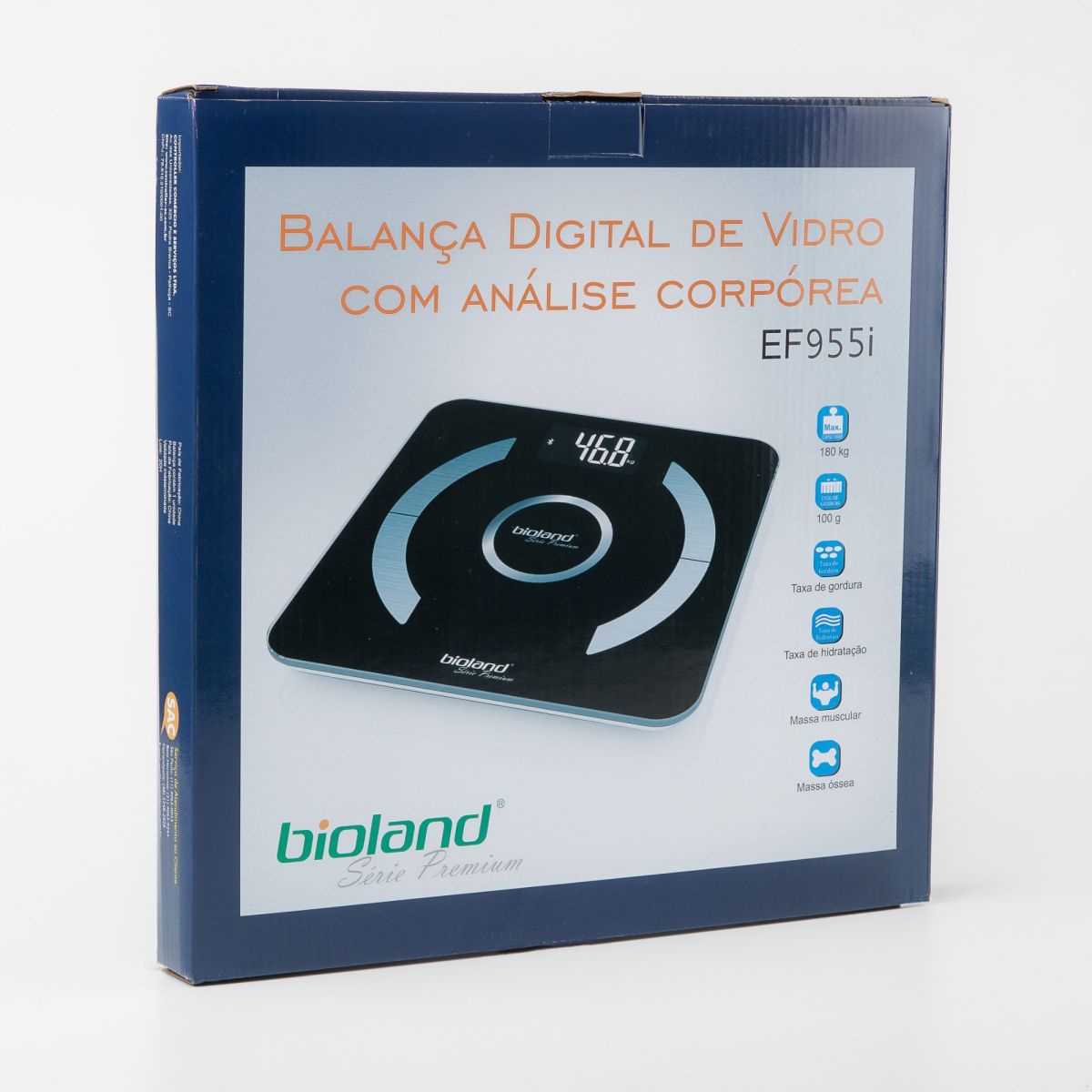 Balança Digital Bluetooth de Vidro com análise corpórea – Modelo EF955i