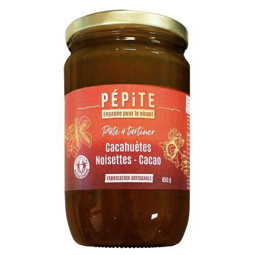 Pâte à tartiner Cacahuètes Noisettes Cacao 650 g