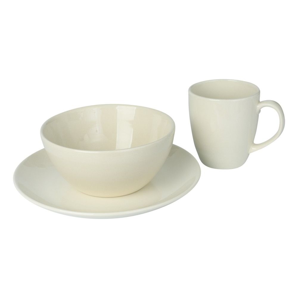 Kit Trio Caneca 220ml, Bowl 500ml Para Sublimação Com Prato de Cerâmica