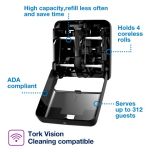 Tork OptiServe® 4-Roll Coreless Toilet Paper Dispenser