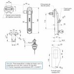 Fecho Escamoteável com Maçaneta em Inox 304 - Lingueta com Regulagem e Trava p/ Cadeado - Linha Ecoflex RFI
