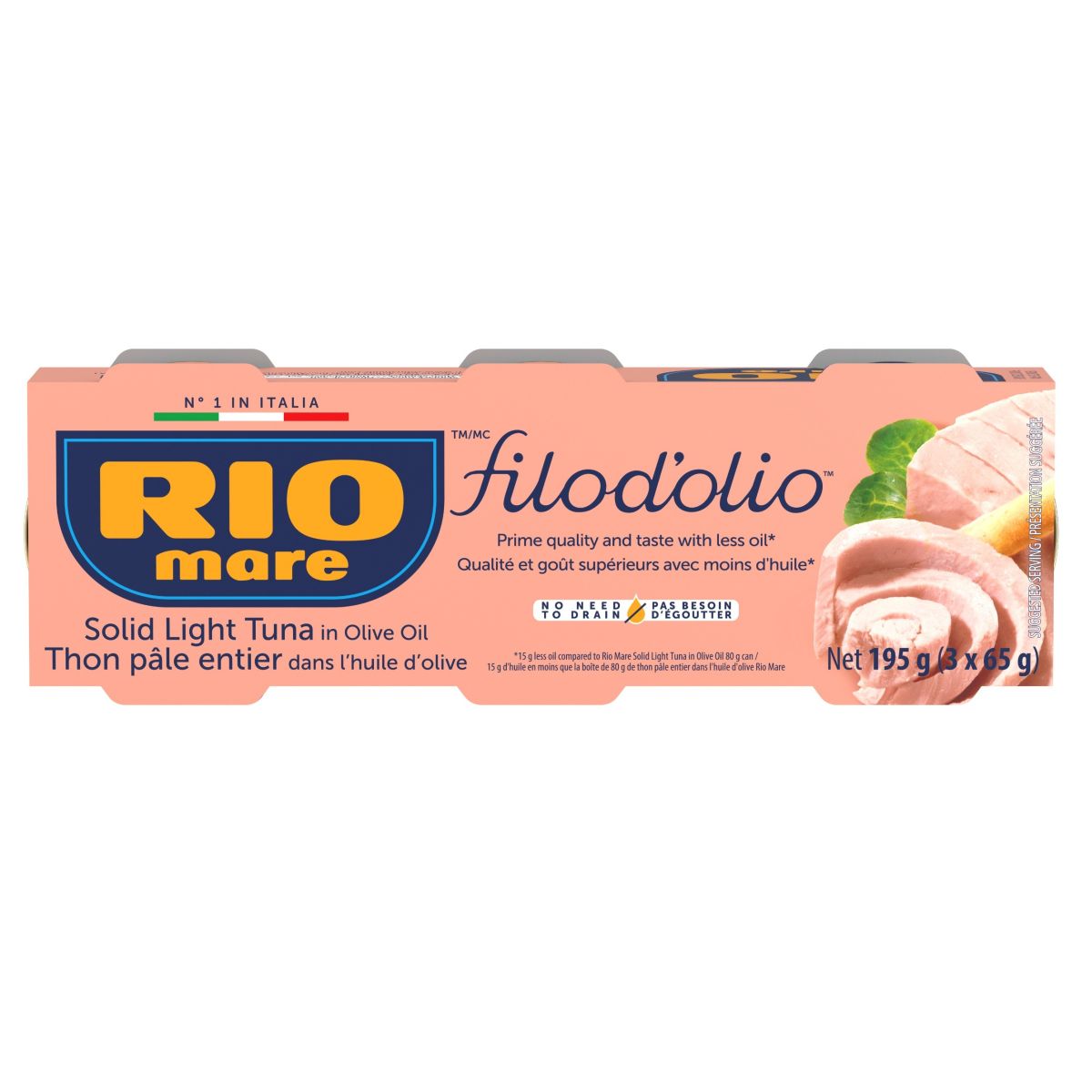 Rio Mare Filod'olio-Solid Light Tuna in Olive Oil