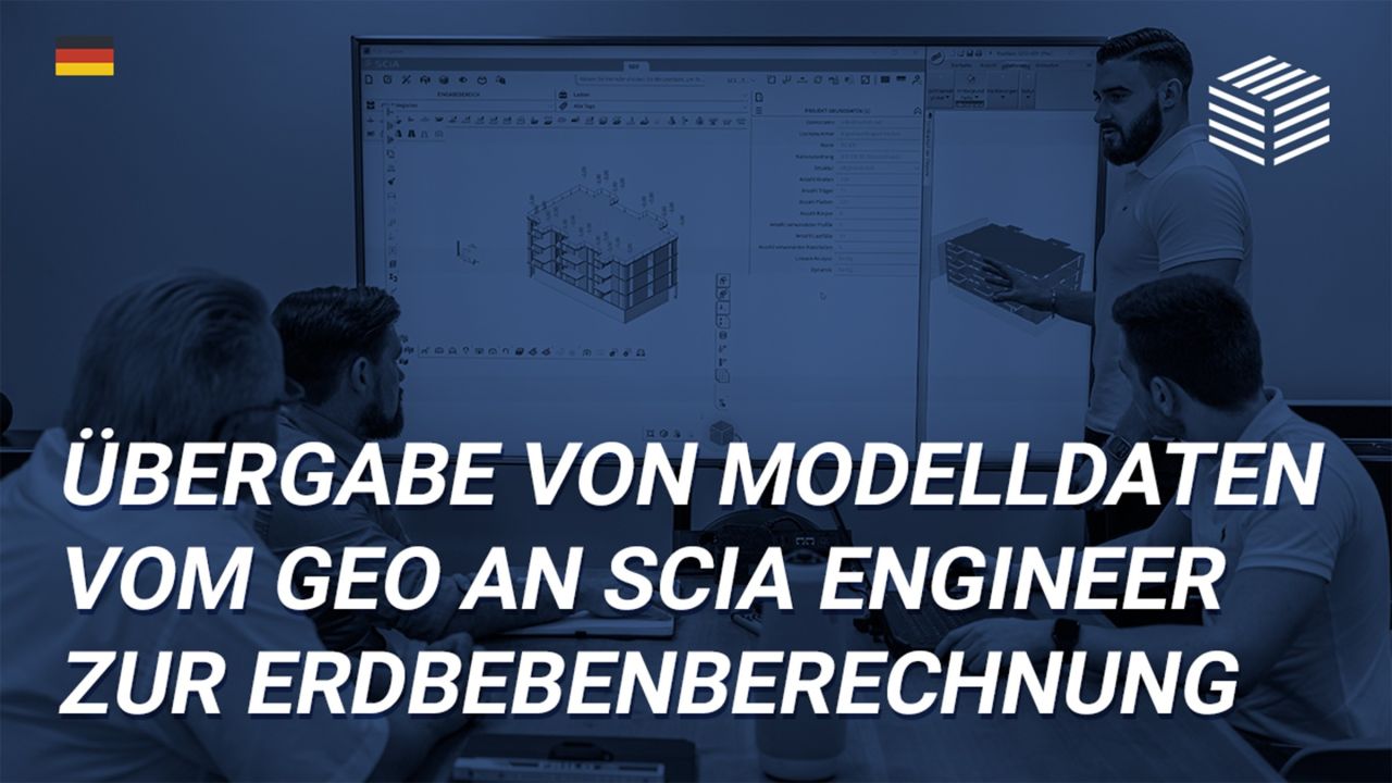 FRILO & SCIA | Transfer of model data from GEO to SCIA for earthquake calculation