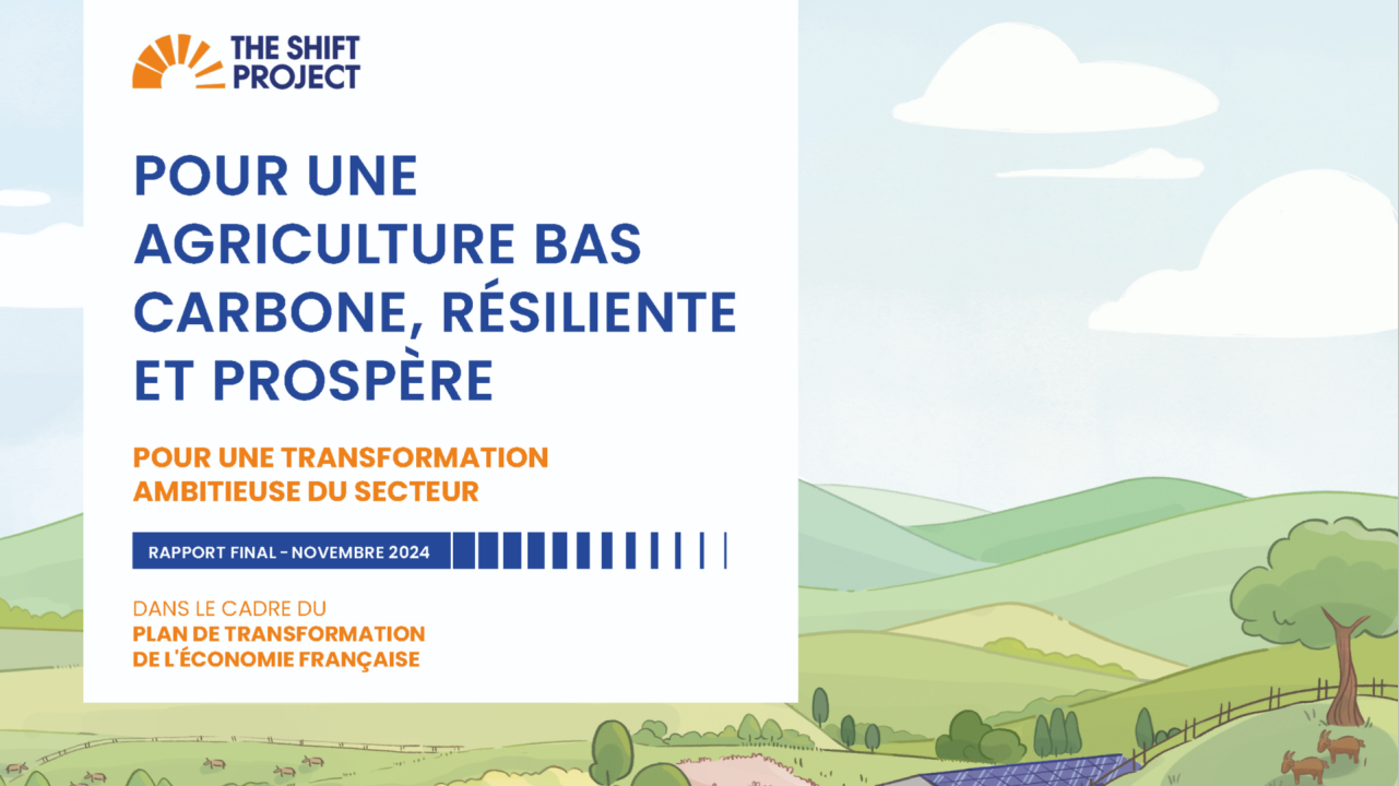 Energie, climat : vers une agriculture bas carbone, résiliente et prospère à 2050