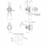 Fecho Lingueta Mini, Manopla com ou sem Trava P/Cadeado e Yale