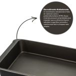 Assadeira e Travessa de Alumínio Antiaderente 38x23 Preta