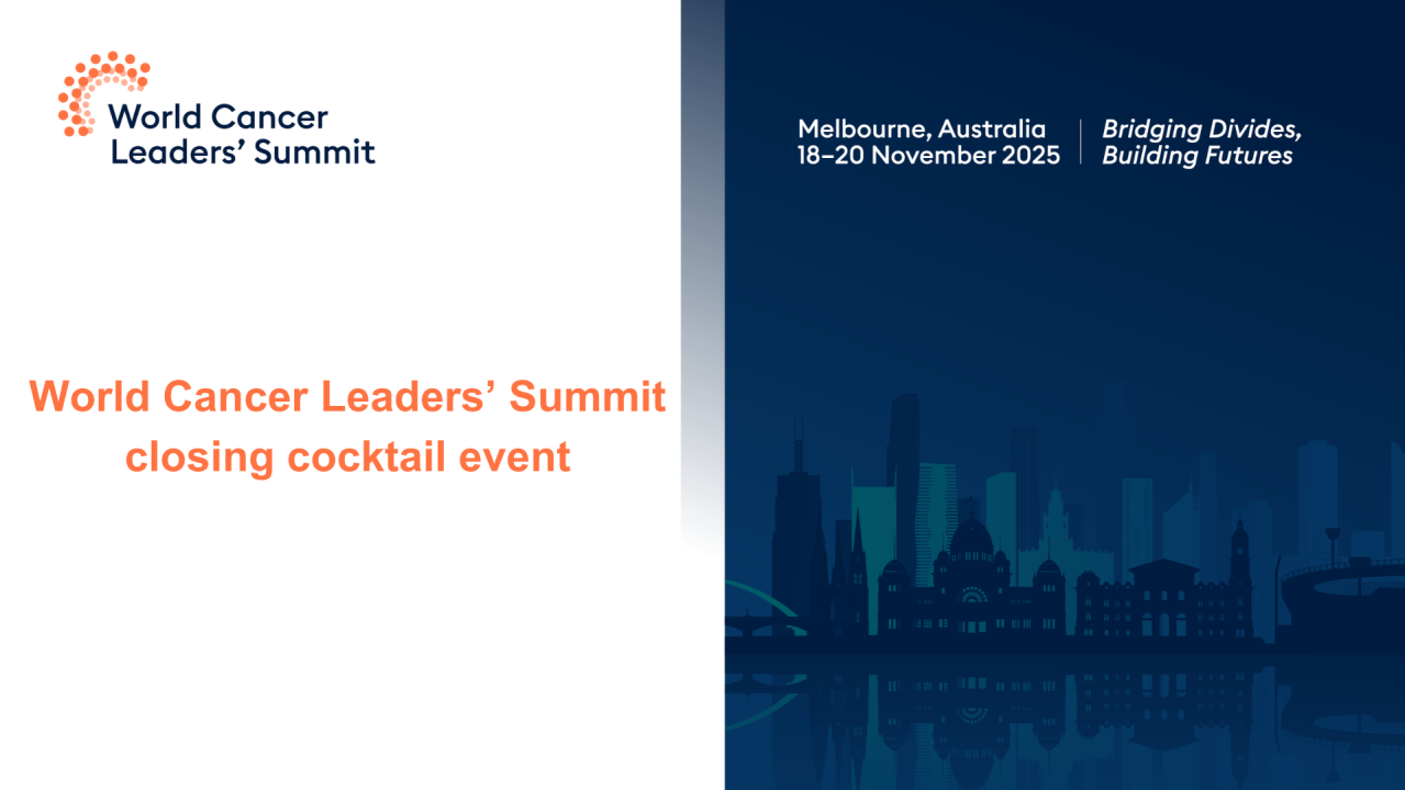 World Cancer Leaders' Summit closing cocktail event hosted by Cancer Council Victoria (CCV)