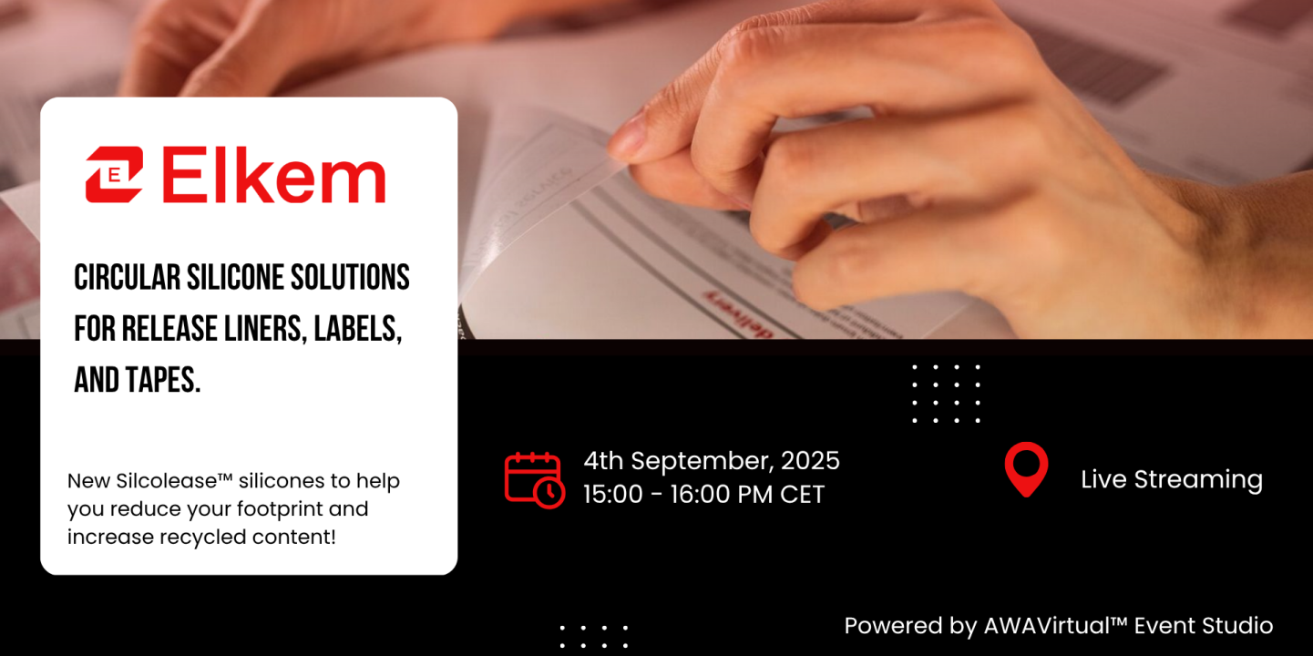 Elkem Virtual Event: Circular silicone solutions for release liners, labels, and tapes!