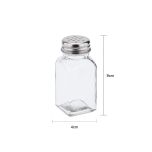 Saleiro Quadrado Corpo De Vidro C/ Tampa Em Aço Inox