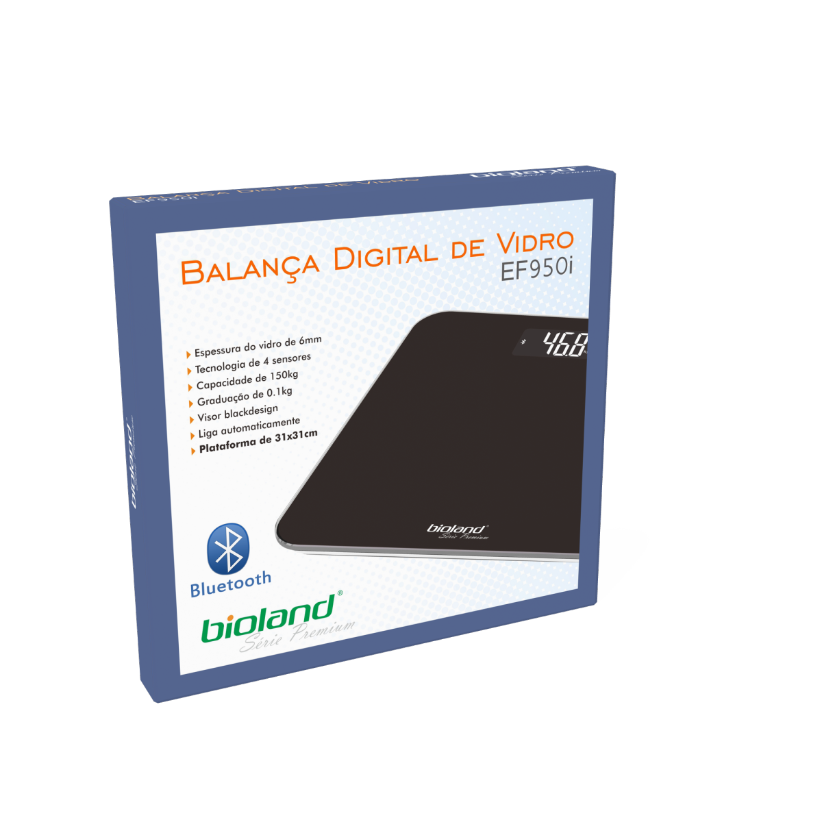 Balança Digital Bluetooth de Vidro Bioland – Modelo EF950i