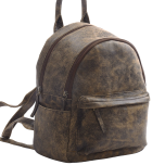 GB-0625-15 :: Medium rucksack two zip top compartments, front zip, distress leather, Size 30x30x14