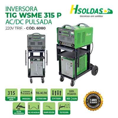 INVERSORA TIG WSME 315 P AC/DC PULSADA 220V