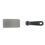 Espátula Curva Profissional em Aço Inox com Cabo Polipropileno Preto 29,5 x 7cm Weck