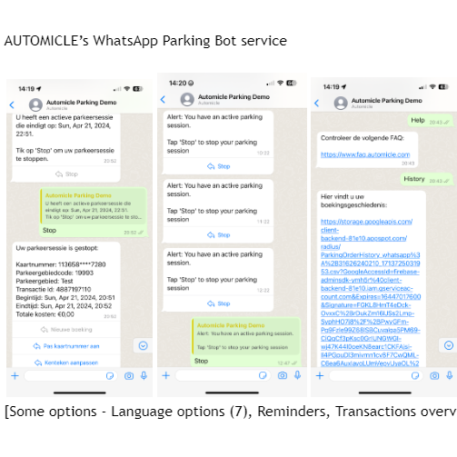 WhatsApp Parking solution