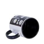 Canecas de Cerâmica Branca Com Interior E Alça E Preta Para Sublimação 325ml