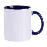 Canecas de Cerâmica Branca Para Sublimação Com Interior/Alça Azul Escuro de 325ml