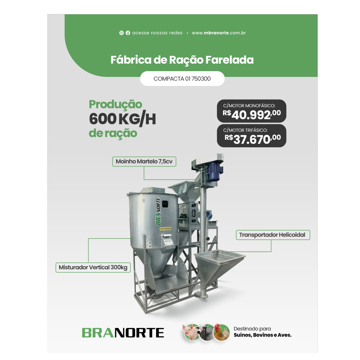 600 kg/h | Mini Fábrica de Ração 01
