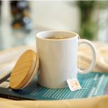 Tampas de Bambu Para Caneca