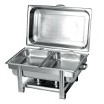 Rechaud retangular 2 cubas 1/2 com tampa fixa